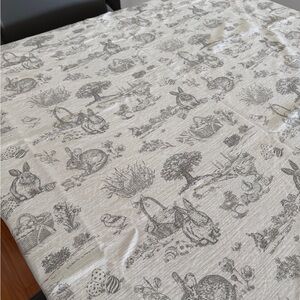 Gray Bunny Tales Easter Tablecloth